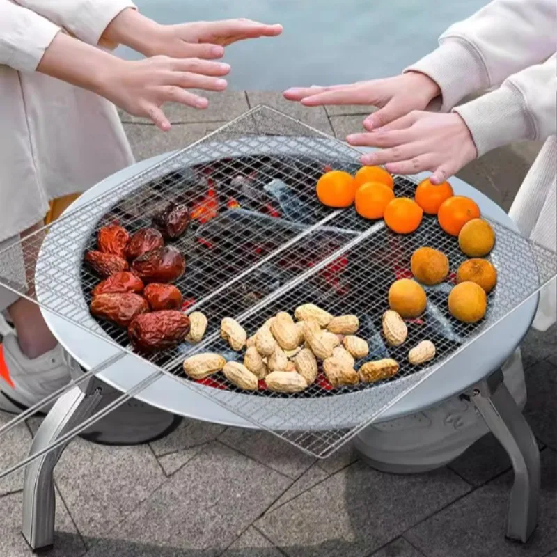 

Домашний утолщенный гриль для барбекю, складной нагревательный манюр большой емкости, термостойкие многофункциональные принадлежности для кемпинга