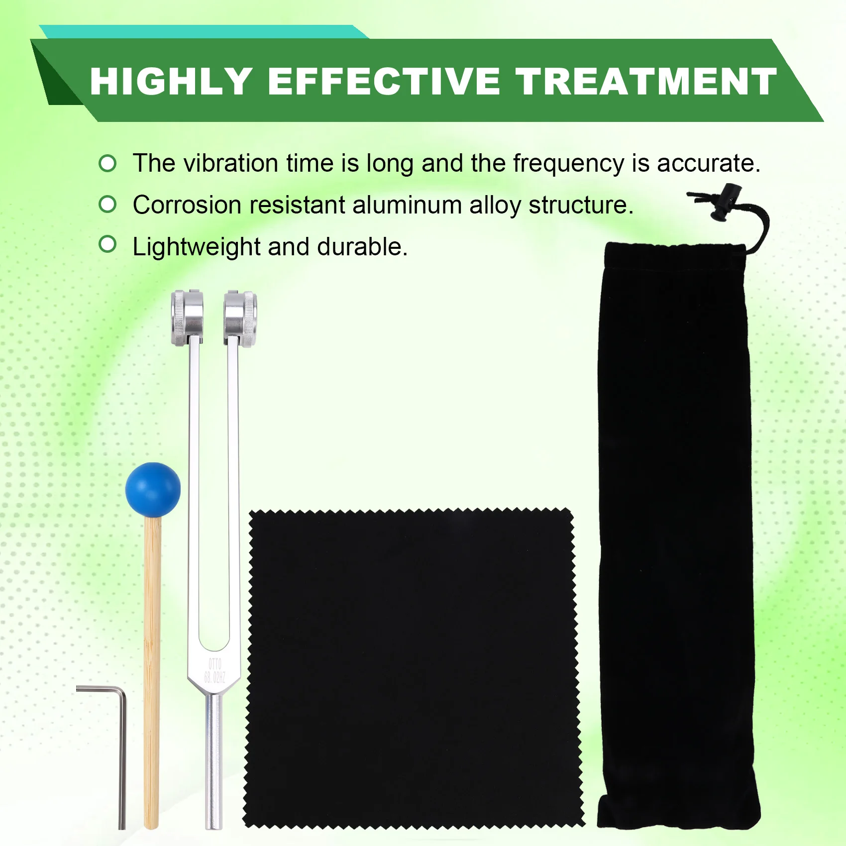 ABMW-stemvork met siliconen hamertas voor genezing, muziekinstrument, geluidstherapie 68.02HZ