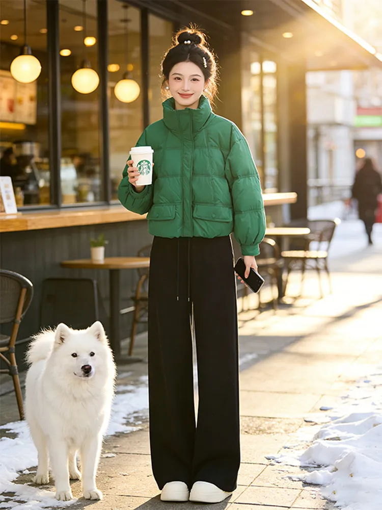 

Женская утепленная куртка-пуховик с воротником-стойкой, приталенная, из хлопка, новинка зимнего сезона