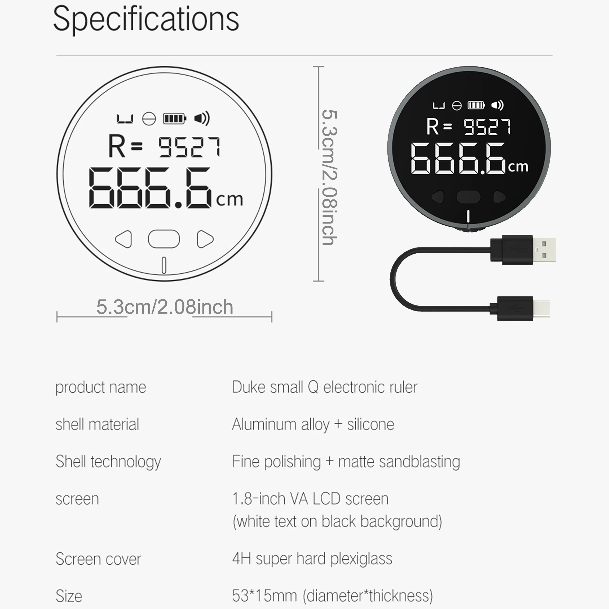 Monking Electronic Digital Tape Measure with LCD Display Digital Ruler Smart Rolling Measuring Tool for School Office Supplies