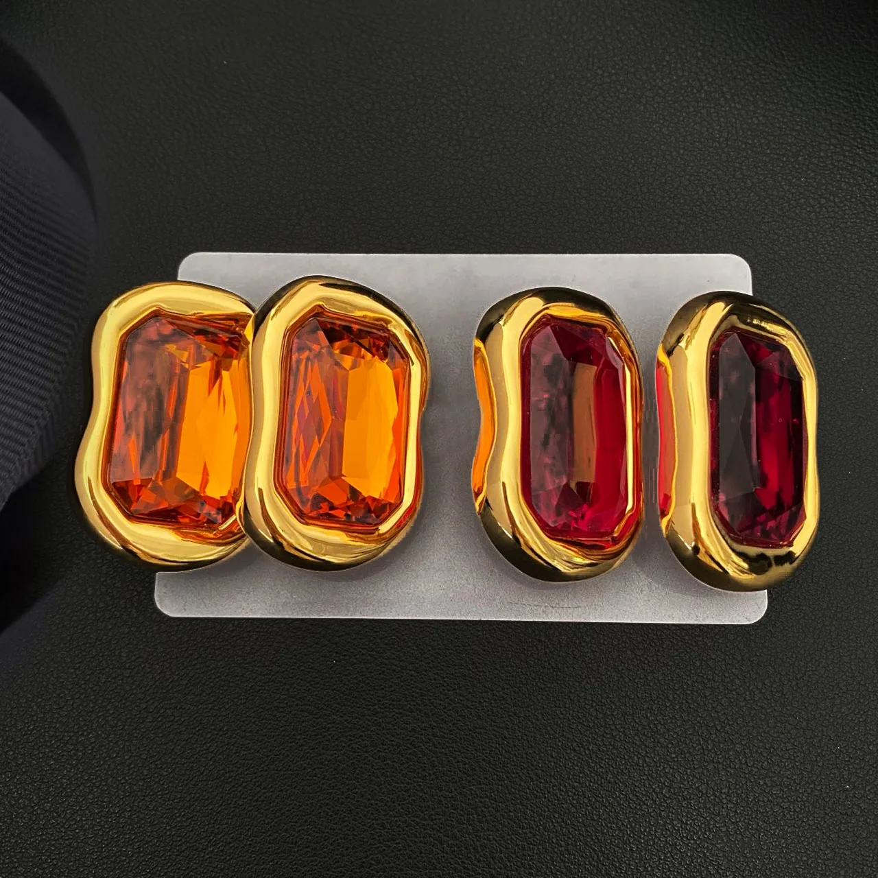 

New Jewelry & Accessories Vintage Style Square Colored Crystal Geometric Large Earring For Women's Parties & Gifts