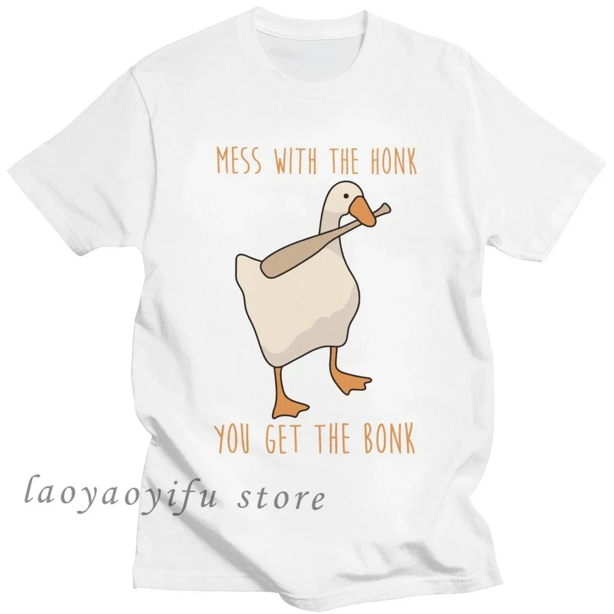 Fashion Men TShirts Funny Untitled Goose Game Tops Women Cotton Soft Loose Tee Mess with The Honk You Get The Bonk T-shirt