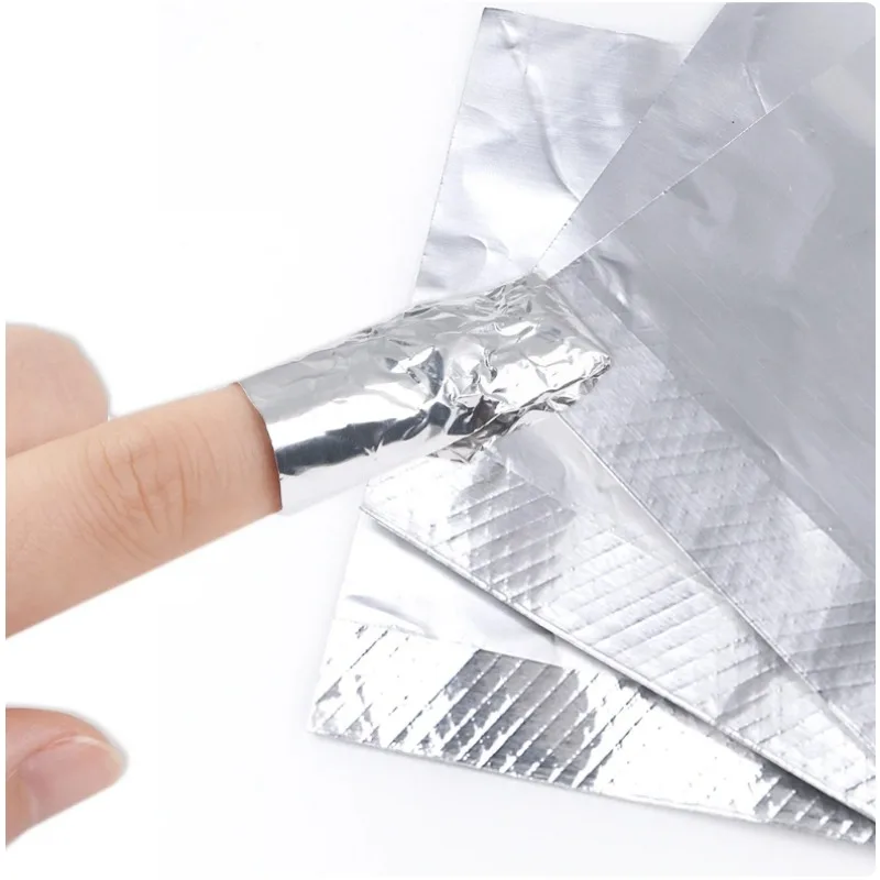 Removedor de esmalte, Tin Foil Removedor De Armadura, Folha De Alumínio De Algodão, Mergulhe envoltórios acrílicos de unhas, Manicure Art Tools, 50 100