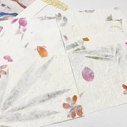 8Pcs Vintage Flower Grass Art Paper Scrapbooking Supplies DIY Junk Journal Planner Collage Background Paper Decoration Paper