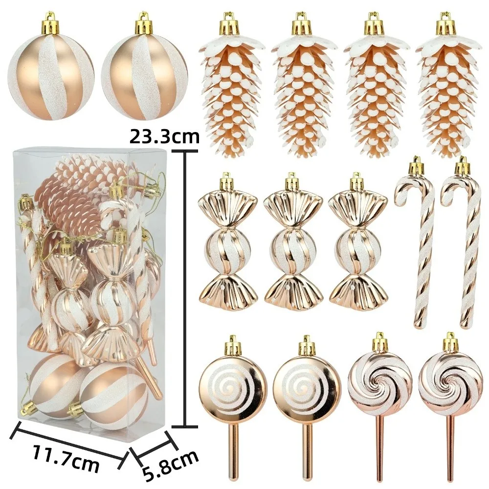 

15Pcs 6cm Lollipop Christmas Set Holiday Decorations DIY Pine Cones Christmas Tree Ornament Christmas Trees Pendants