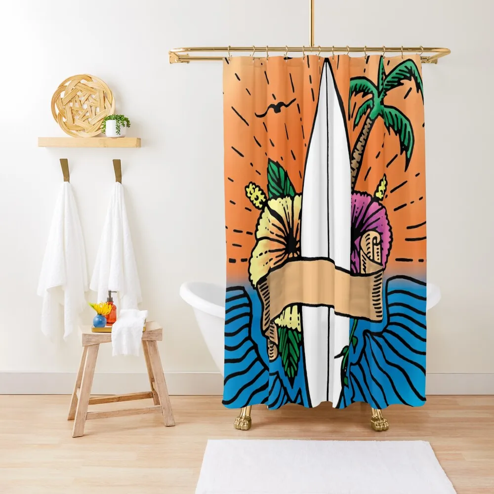 

Surf Love Life Shower Curtain For Shower Bathroom Accessorys Set For Bathroom For Bathrooms With Beautiful Designs Curtain