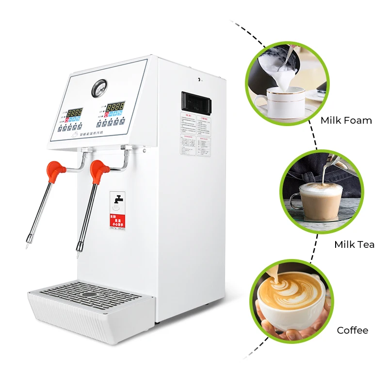 Automatische Melk Stoomboot Elektrische Koffie Opschuimmachine 10l Professionele Drie Gat Pomp Emboss Commerciële Melkopschuimer, 220v