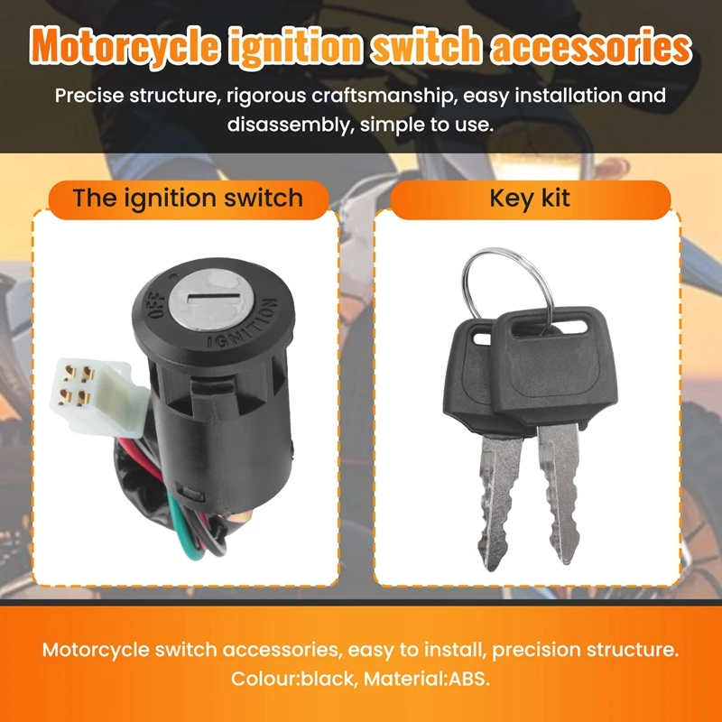 4 Wire Ignition Switch Key For 50Cc 110Cc 125Cc 250Cc Quad Dirt Bike ATV