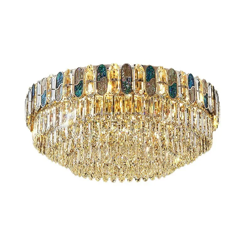 

2025 Modern Minimalist Dining Room Chandelier Oval Crystal Pendant Light Luxury Living Room Lighting