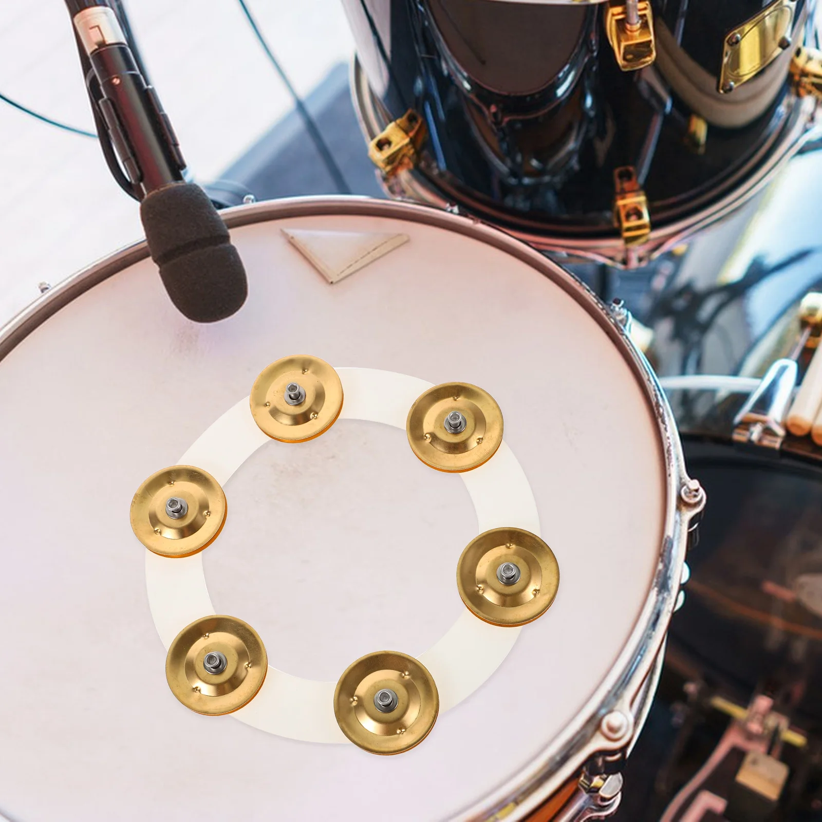 

Drum Kit Cymbal Bell Beginner Tambourine Major Ring Replacement Plastic Prop Adapter