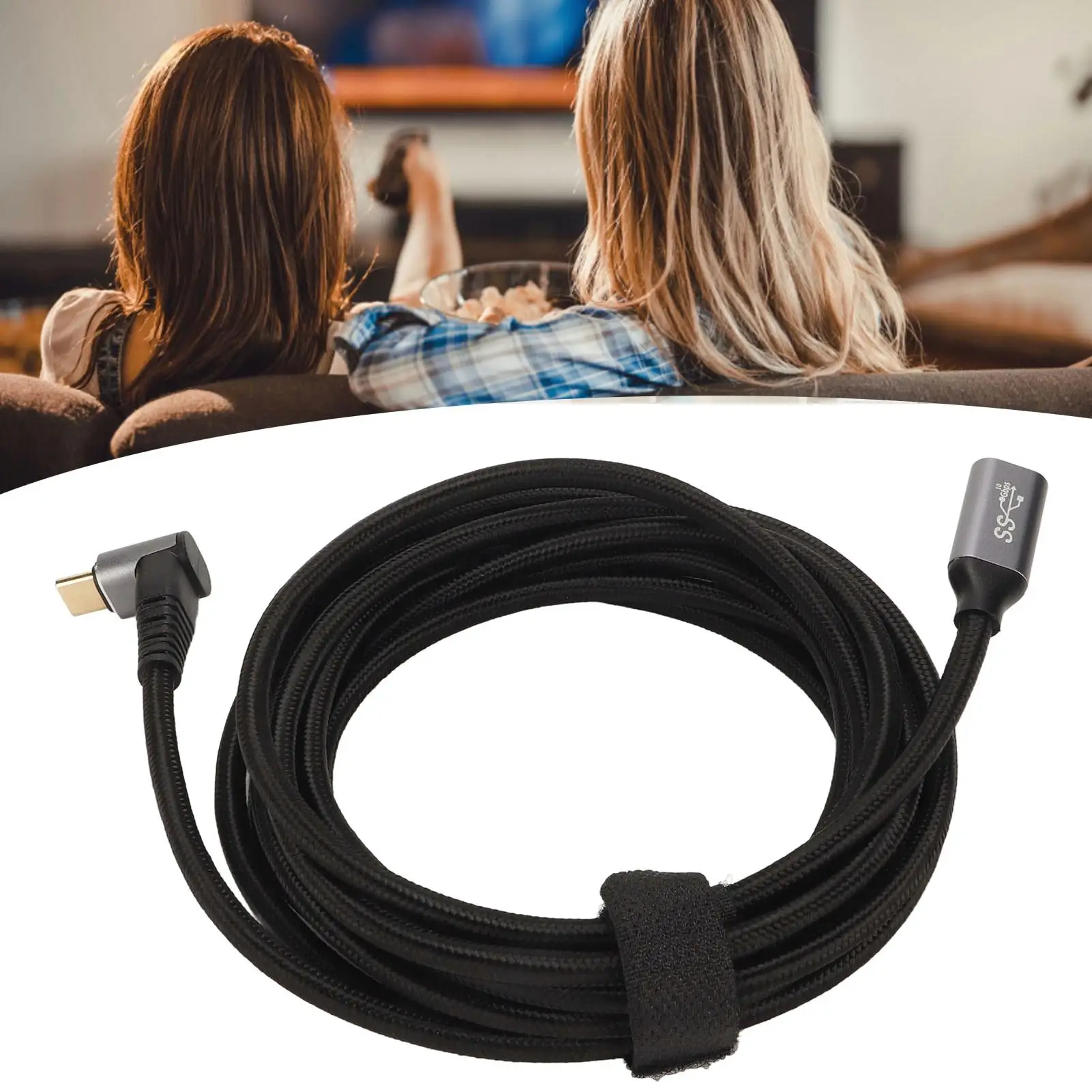 Cable USB C 3,1 M/F PD100W DE CARGA RÁPIDA, 10Gbps, 4K @ 60Hz, para consolas de juegos steam Deck