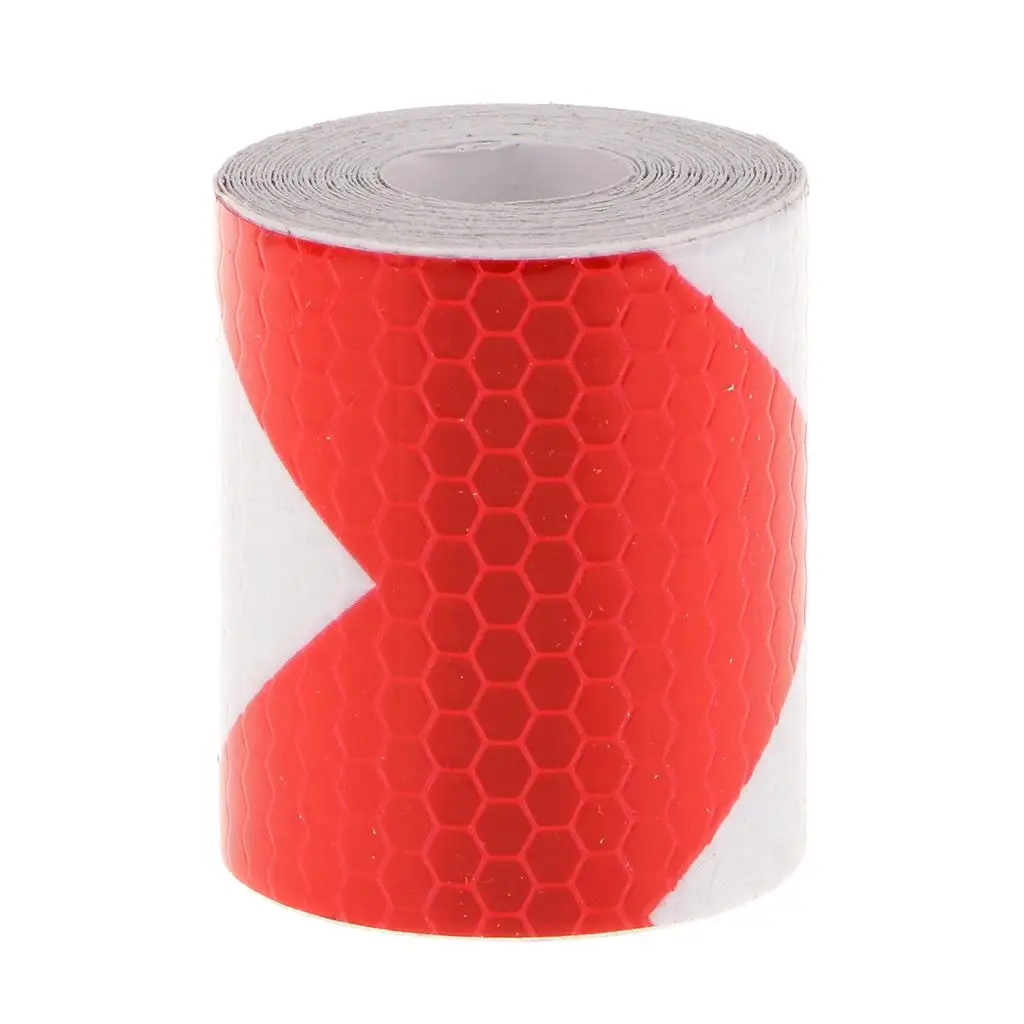 3M Red White Reflective Warning Conspicuity Tape Film Sticker , White 1