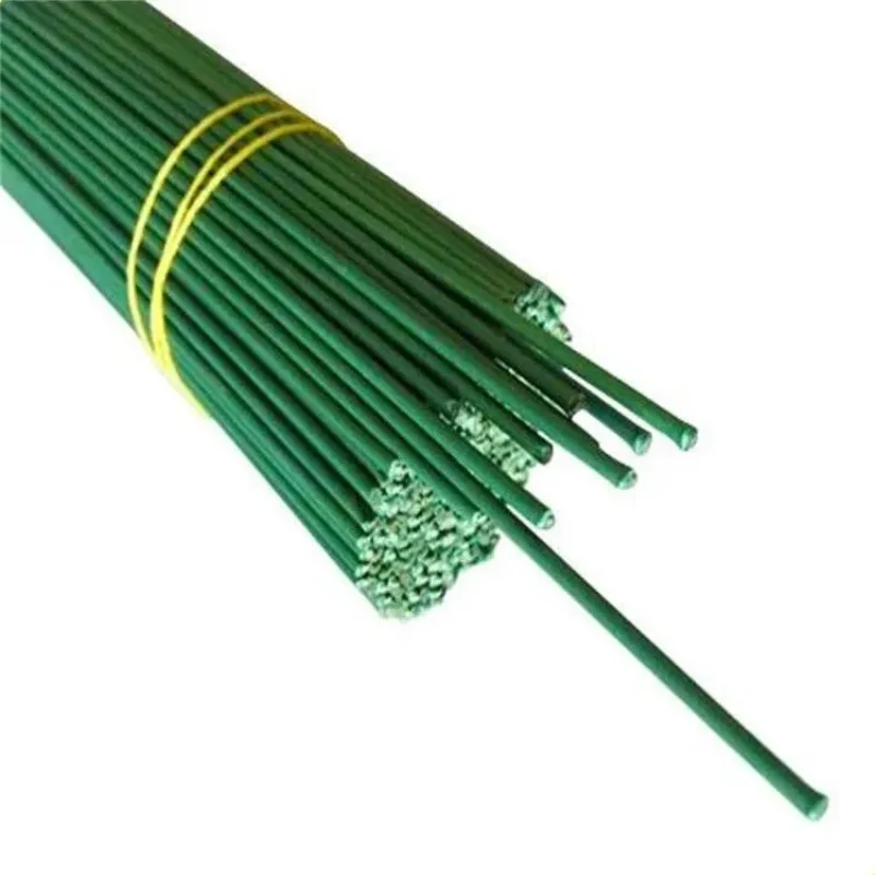 2# Coated Floral Wire Stems 40cm 32Pcs, Green Stem Wire for DIY Handmade Flower Wedding Bouquet Decor, Bendable Anti-Rust Wire