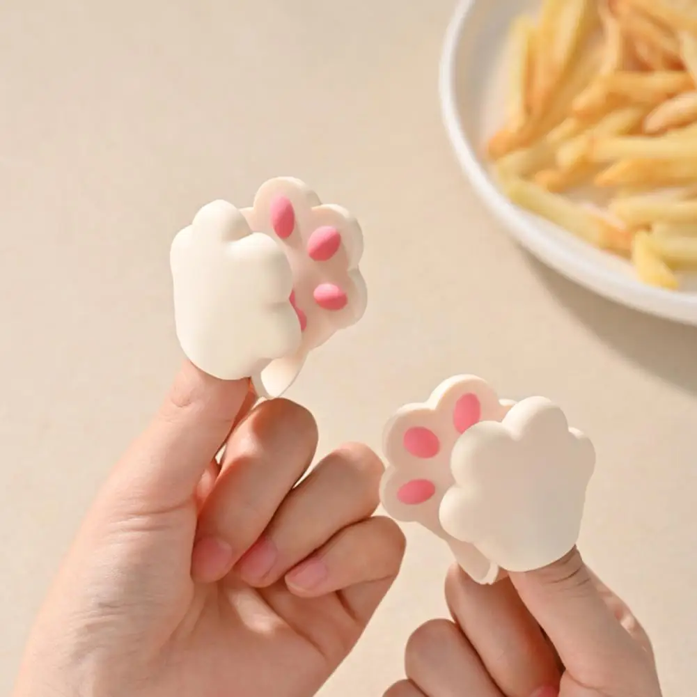 Cats Paw Anti-Scalding Clip Heat-resistant Finger Cots Cooking Pinch Mitts Potholder Food Bag Sealing Clamp Kitchen Accessories