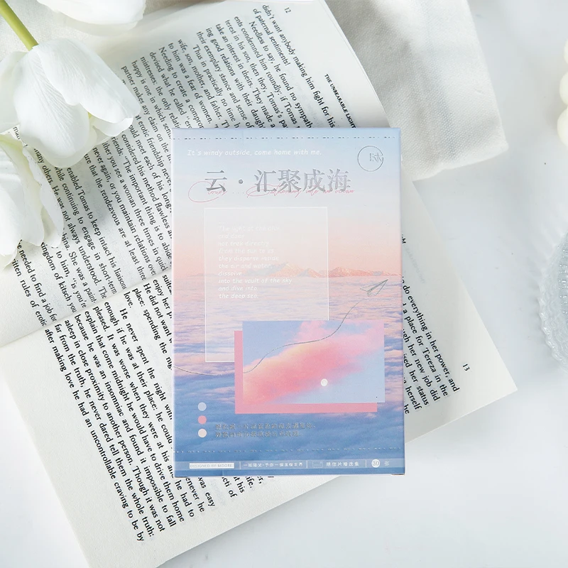 

30 Pcs/Set Cloud Converging Into Ocean Series Postcard INS Scenery Greeting Cards Birthday Letter Envelope Gift Card