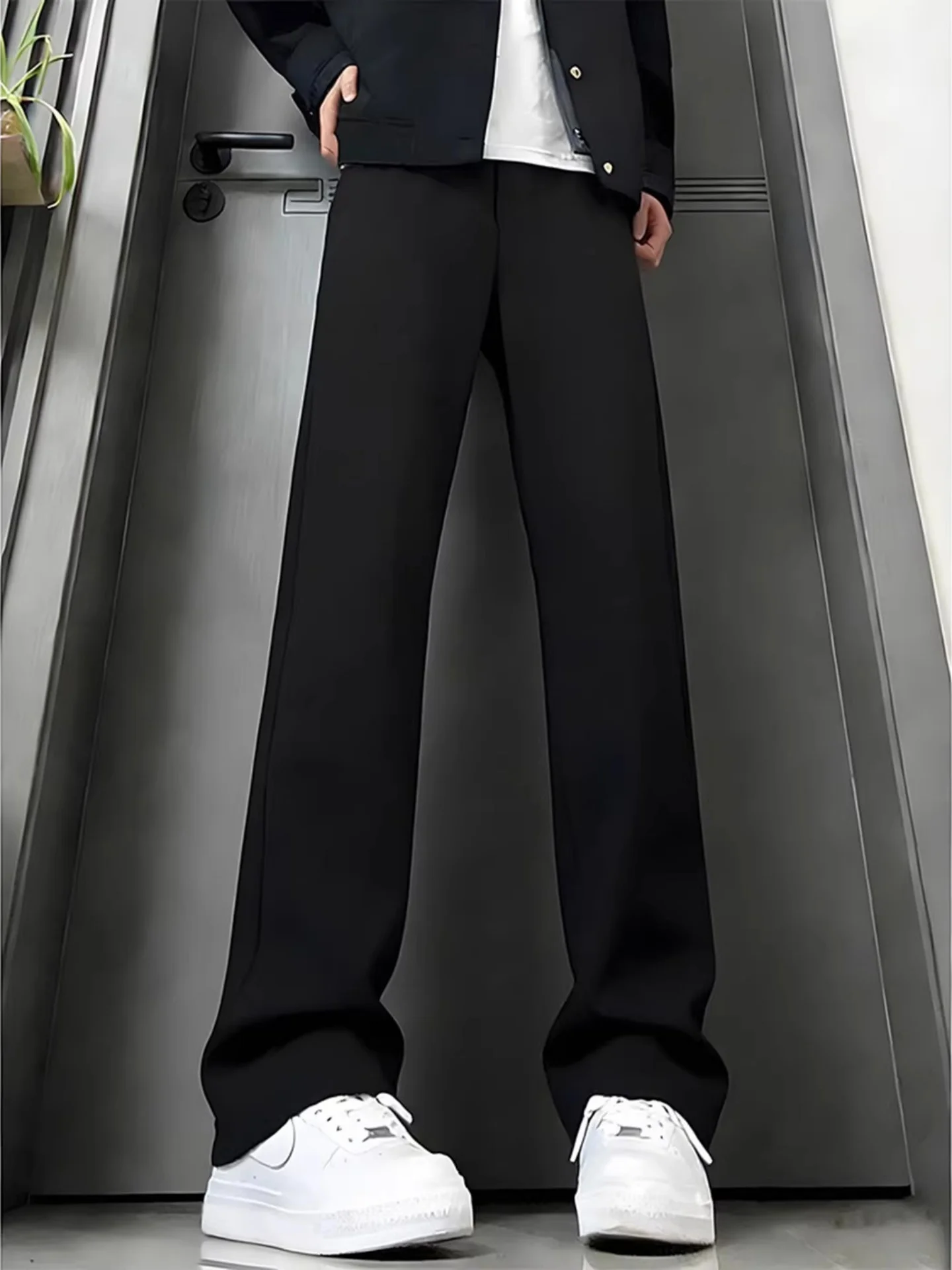 

Bla Casual Men's Knife Pants American High Street Sle Slim Fit Drapey Flared Straight Leg Spring Leisure Suit Trousers