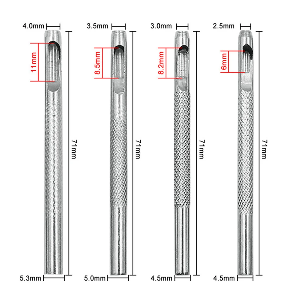 2.5/3.0/3.5/4.0mm Round Leather Hole Punch Kit Belt Watch Round Punch High Strength Punch Zinc Plating