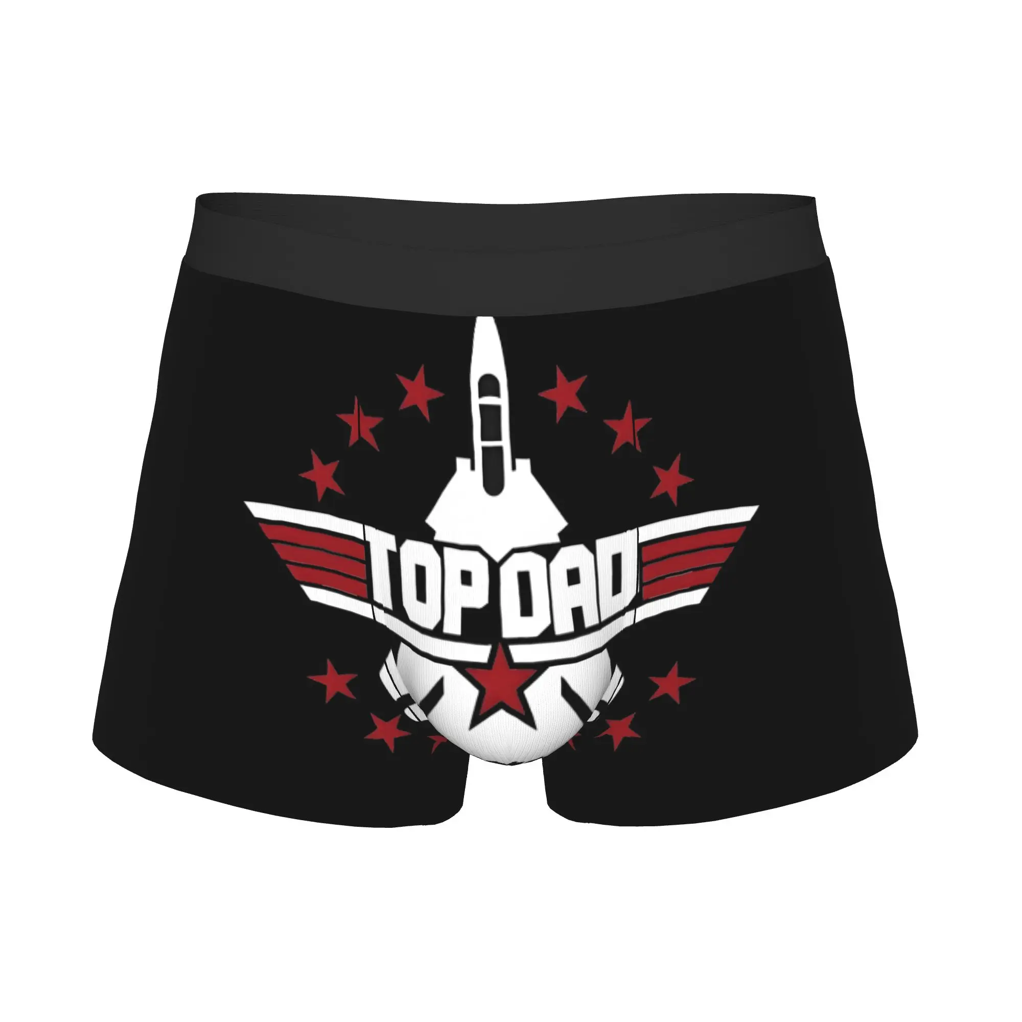 Male Fashion Top Gun Inspired Star Emblem  Underwear Fighter Jet Boxer Briefs Soft Shorts Panties Underpants