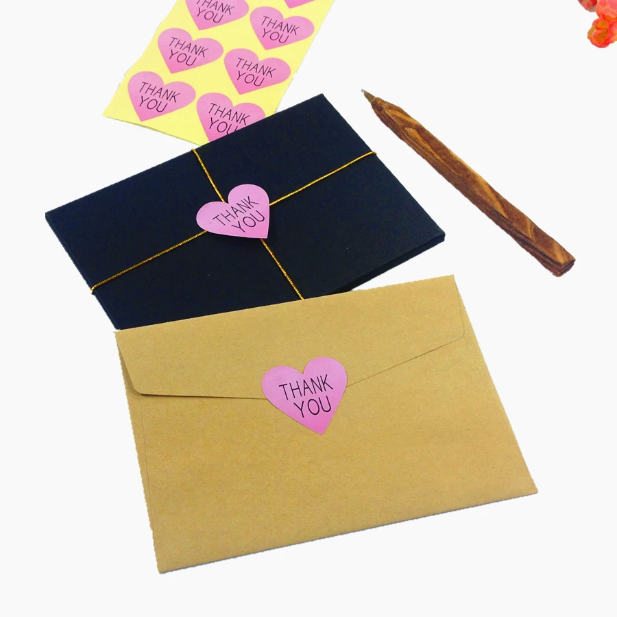 100pcs/pack THANK YOU Pink DIY Creative Baking Gift Multifunction Packaging Label Custom Adhesive Stickers