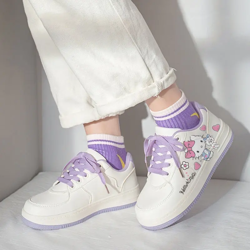 TAKARA TOMY Cute Cartoon Print Kitty Casual Flat Women's Shoes Comfortable and Versatile Students