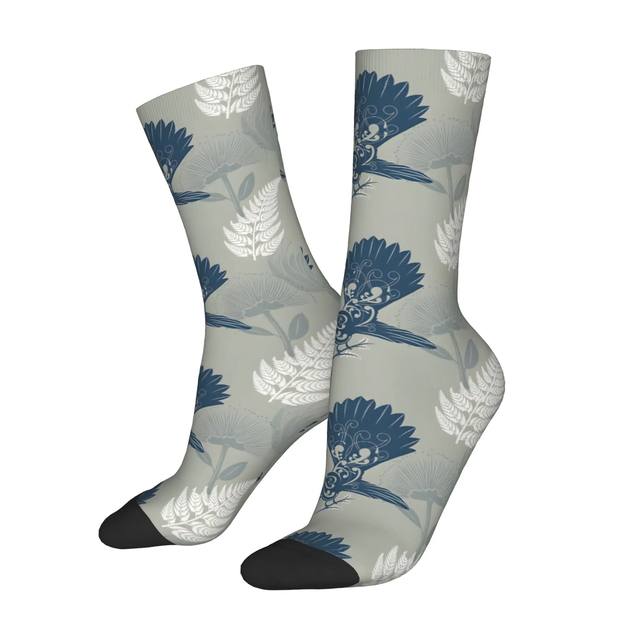 

Новая Зеландия, зимние носки унисекс с листьями птиц, носки Happy для бега, уличный стиль, сумасшедшие носки