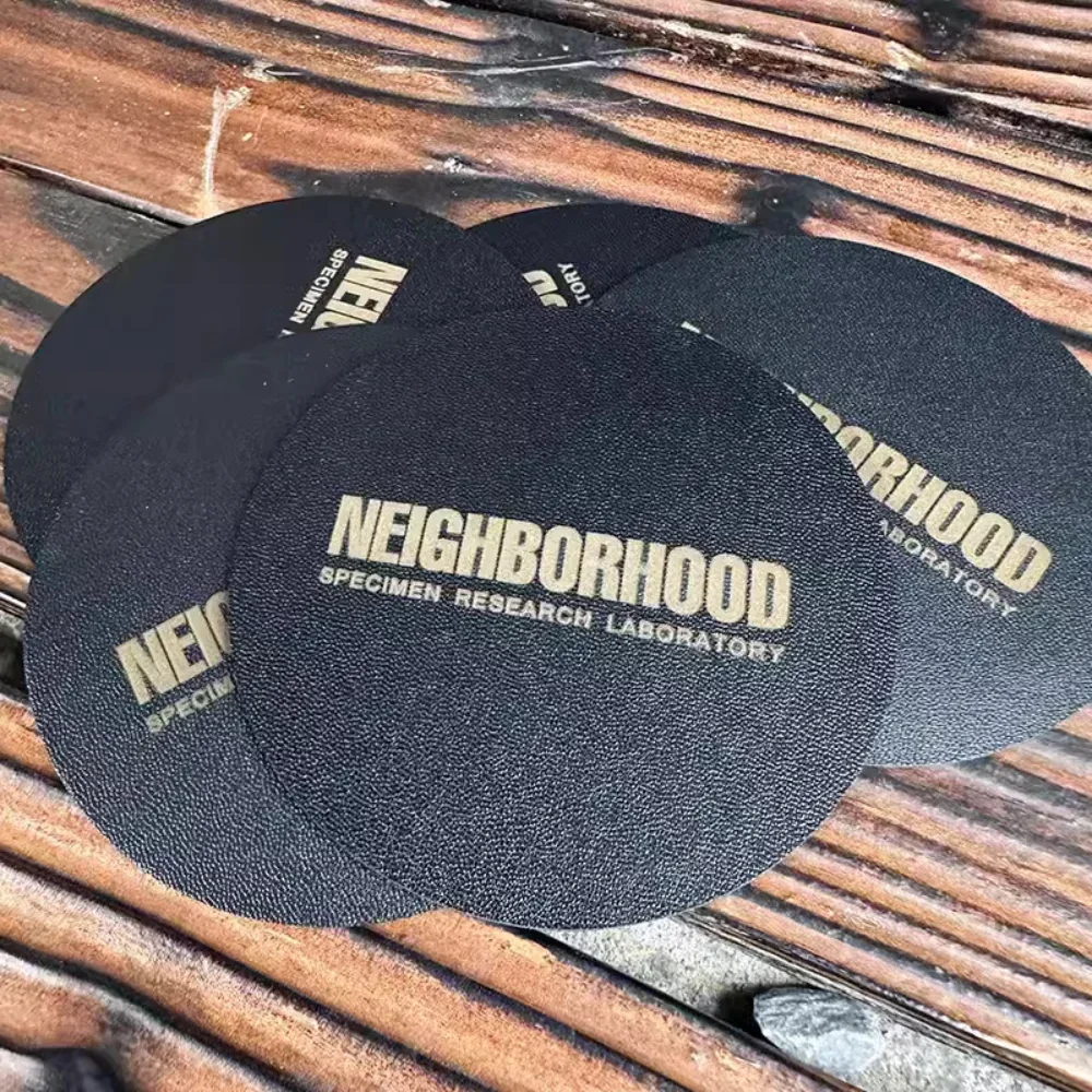 Trendy brand NBHD leather coaster waterproof and oil-proof insulation pad NEIGHBORHOOD small round coaster