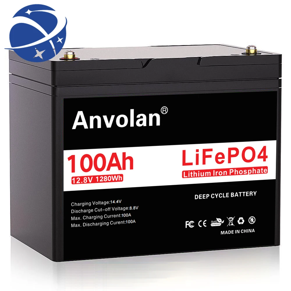 

1280Wh Lithium iron phosphate battery 12v 100ah lifepo4 Built in BMS App controller 12.8v UPS