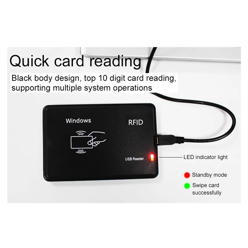 

A19E-RFID Smart Card Reader With USB Port, 13.56Mhz IC Card, Contactless Sensitivity, Support Window System Linux