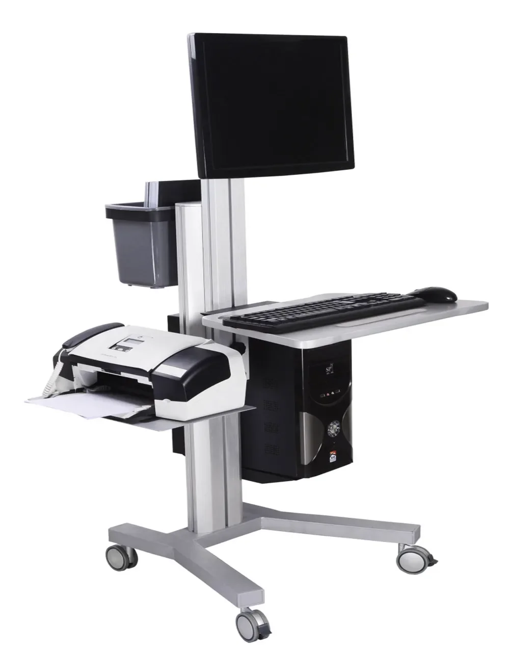 

Movable sit and stand up computer desk