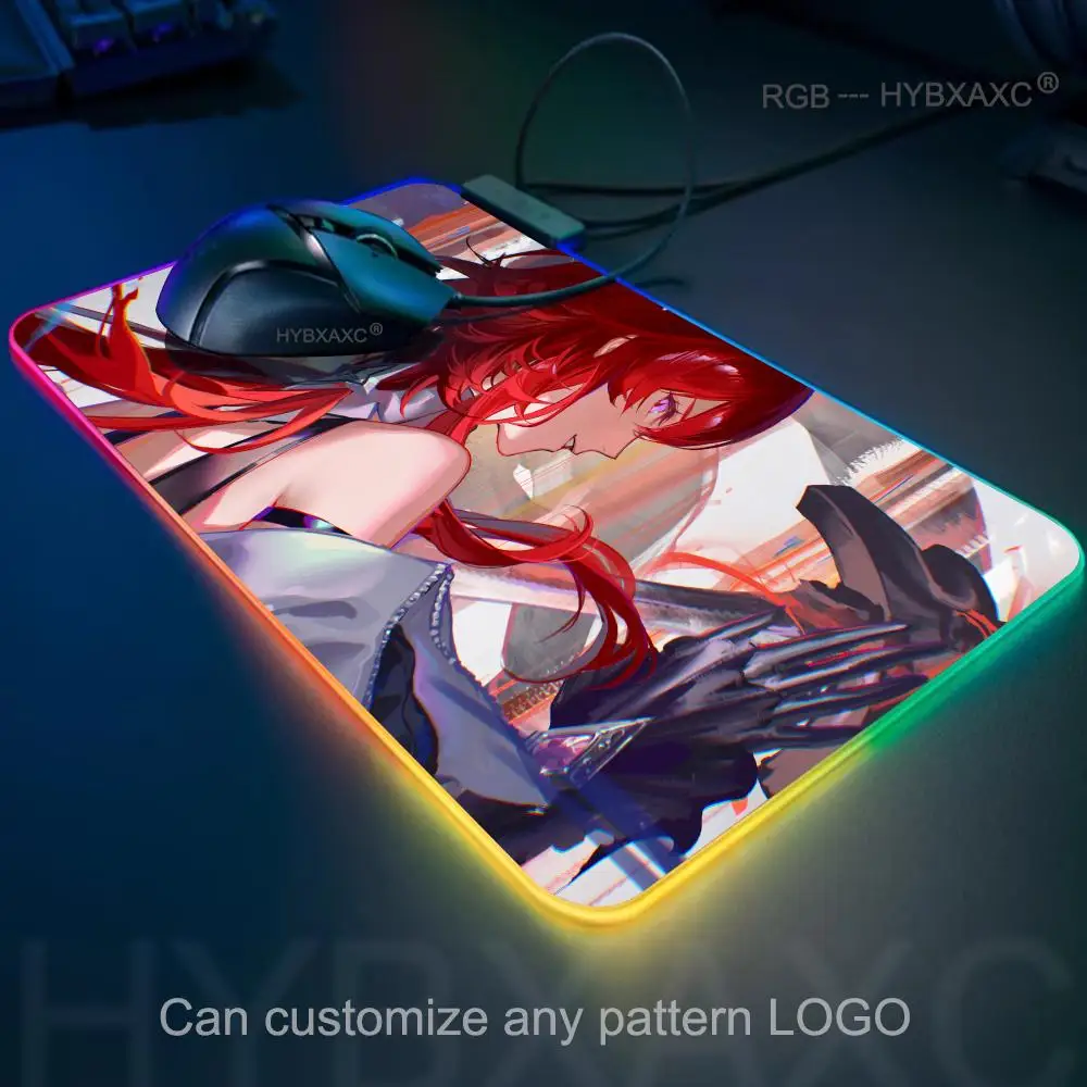 

Mouse Pad RGB Gaming Mouse Pad Desk Mat HD Gamer Large LED Light XXL Arknights Endfield Mouse Pad Anime Girl Laevatein Mouse Pad