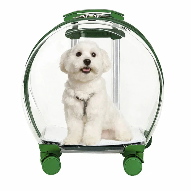 Cat bag new transparent bubble trolley bag puppy out transport box cat stroller pet trolley box