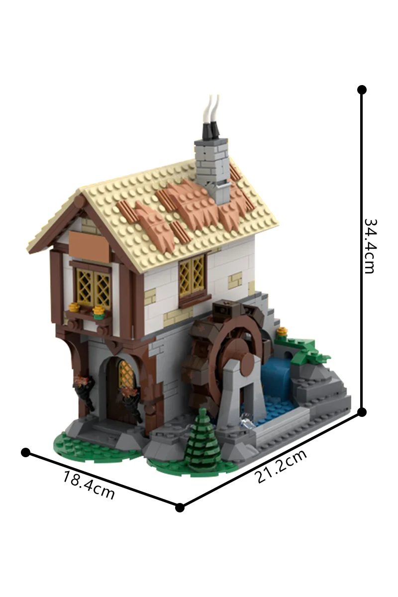 MOC Medieval Town Square Blacksmith Buliding Blocks Model 10332 Castle Extension View Bricks Assembly Toys Kids Birthday Gifts