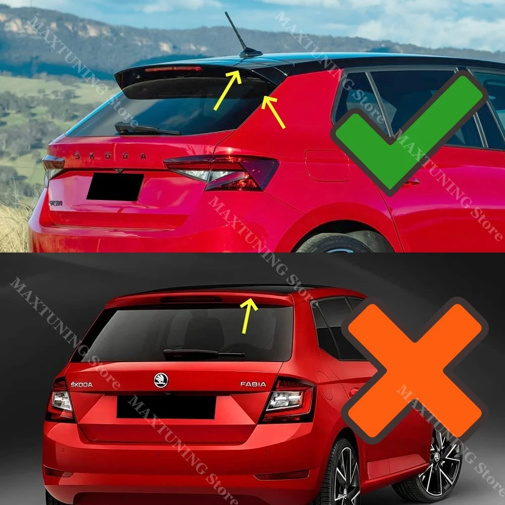 Maxton Style Rear Spoiler Cap For Skoda Fabia MK4 TSI MPI Monte Carlo 2021-2025 Trunk Roof Tail Wing Splitter Modified Tuning