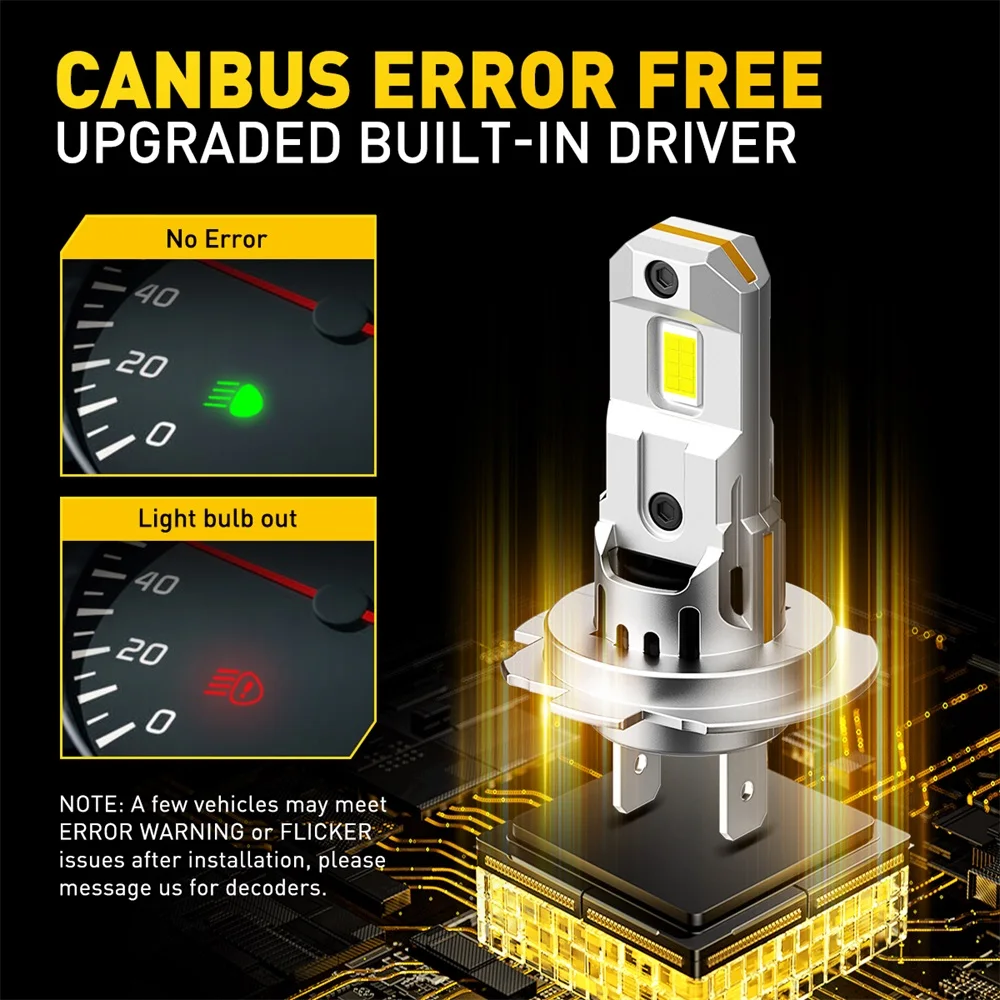 AUXITO 2Pcs Canbus H7 LED Bulb Headlight Kit Mini Fanless 60W 18000LM 6500K CSP for Car Headlamp Golf 7 Bmw E60 E46 E90 F10 view 3