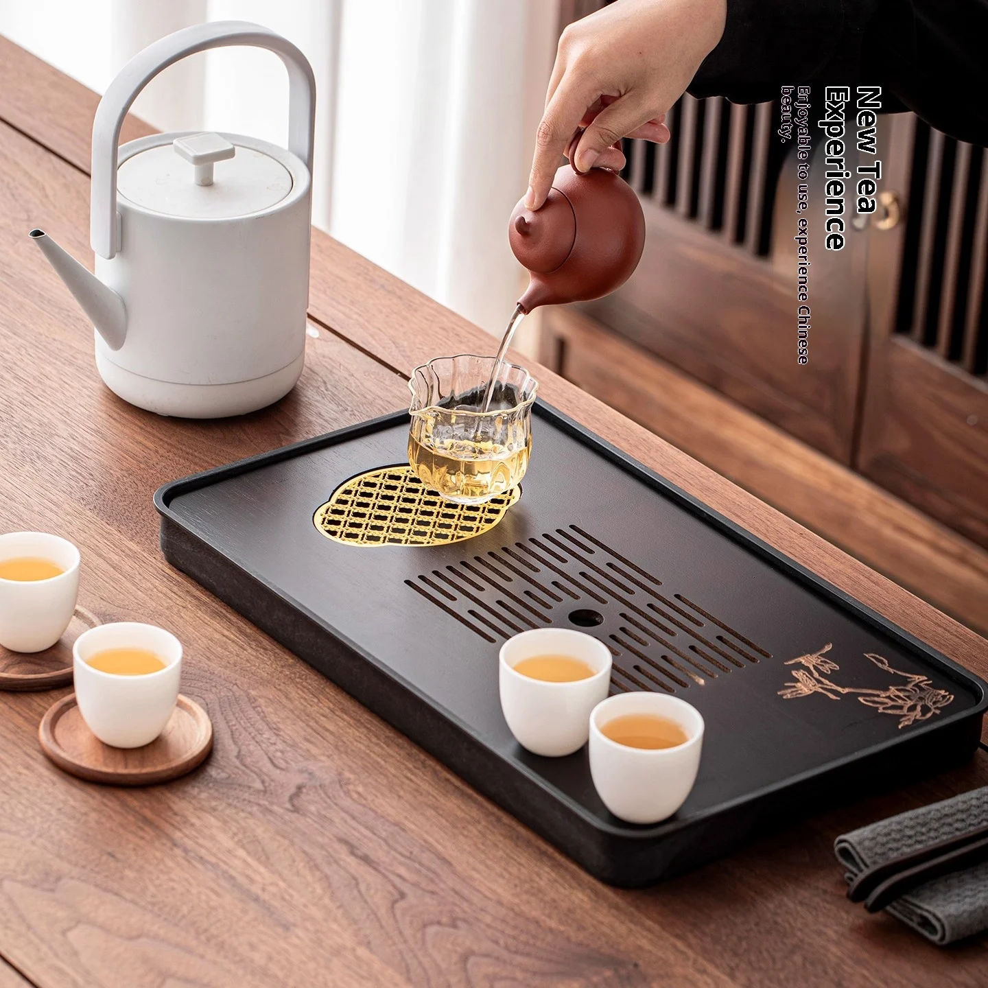 

Чайный поднос для домашнего использования, маленький роскошный чайный столик, бамбуковый чай, морская чайная посуда, чайное блюдце, чайный столик