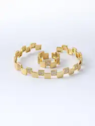 A set of women's new copper niche design personality creative zirconium smooth gear fashion every day bracelet ring set