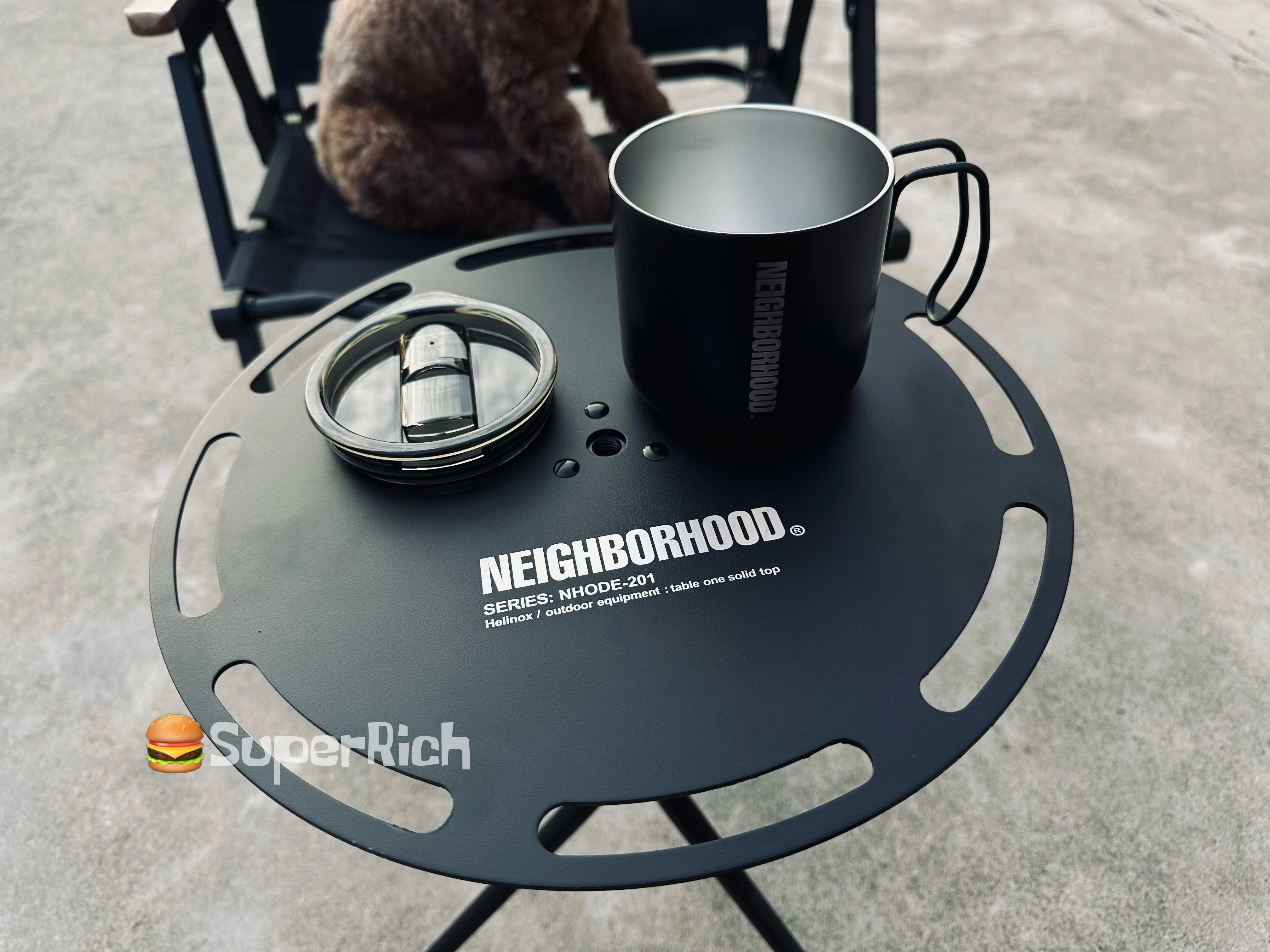 Nbhd outdoor blackening camping table height adjustable round table aluminum hanger table stable outdoor table camping table