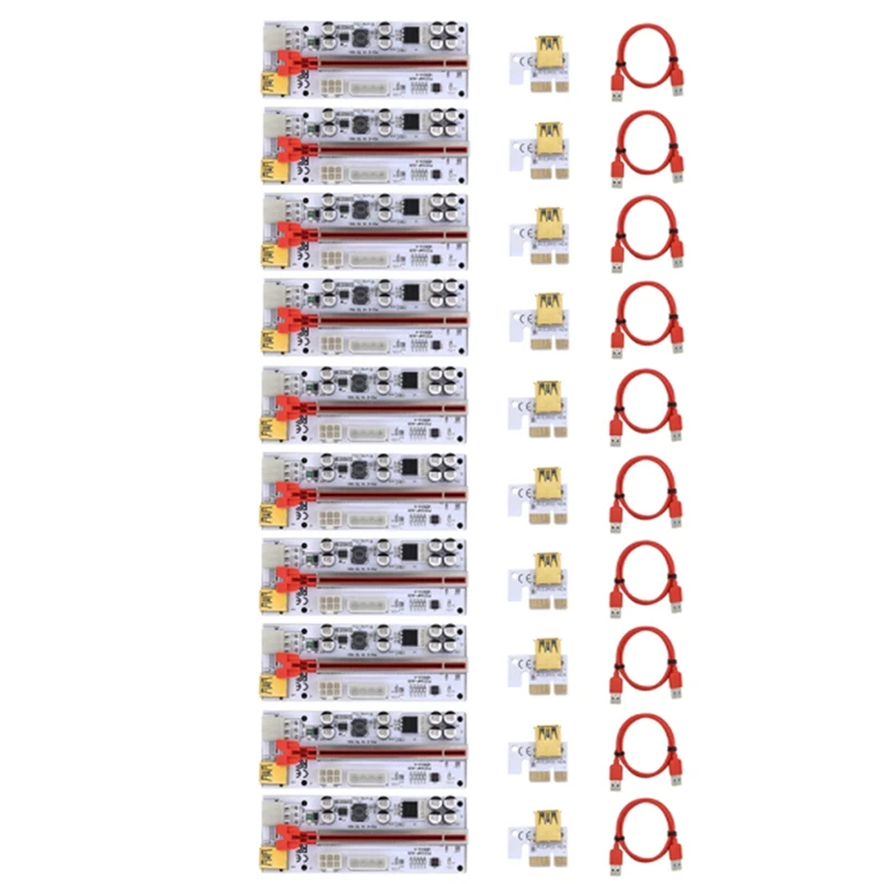 10 pz Riser 010 010X PCIE PCI Express X16 PCI E 1X 4X 8X 16X Riser per scheda Video adattatore USB 3.0 per GPU Miner Mining