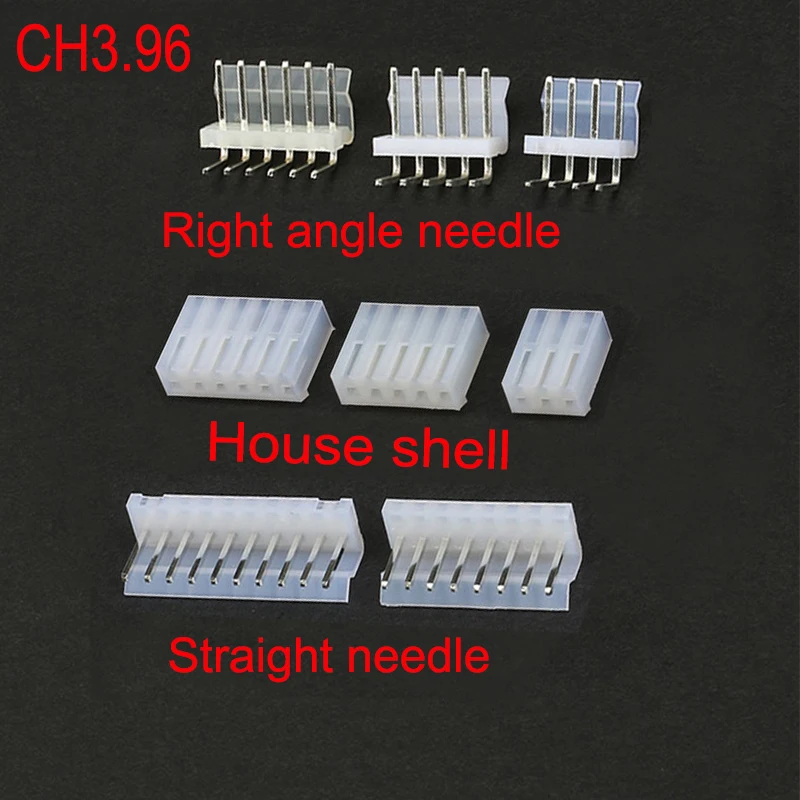 

1000PCS CH3.96 Straight Needl Right Angle Needle House Shell 2/3/4/5/6/7/8/9/10Pin Terminal Kit Wire Connector Adaptor For PCB