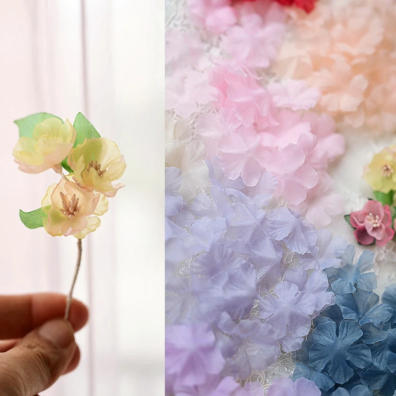 Handgefertigte 3D-geprägte Organza-Blütenblätter, Hochzeitskleid, Kopfschmuck, Designer-Accessoires, Babykleidung, Blumen RS5055, 3cm – Detail 28