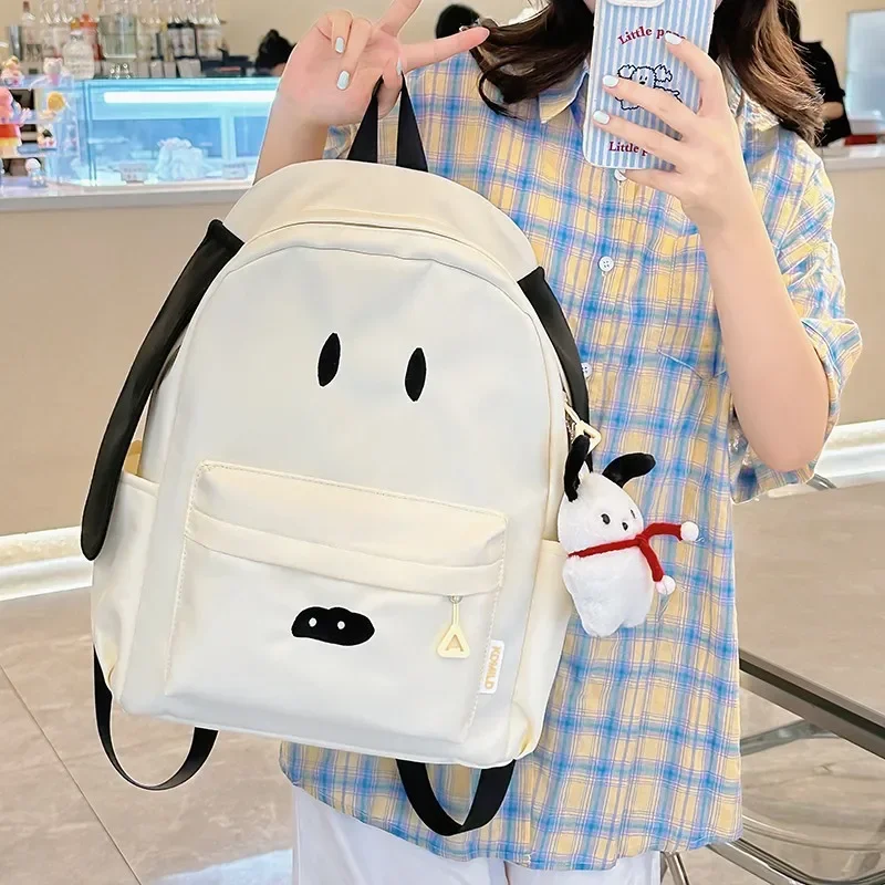 Snoopy bonito dos desenhos animados mochila grande capacidade meninas campus mochila estudante saco de armazenamento bolsa