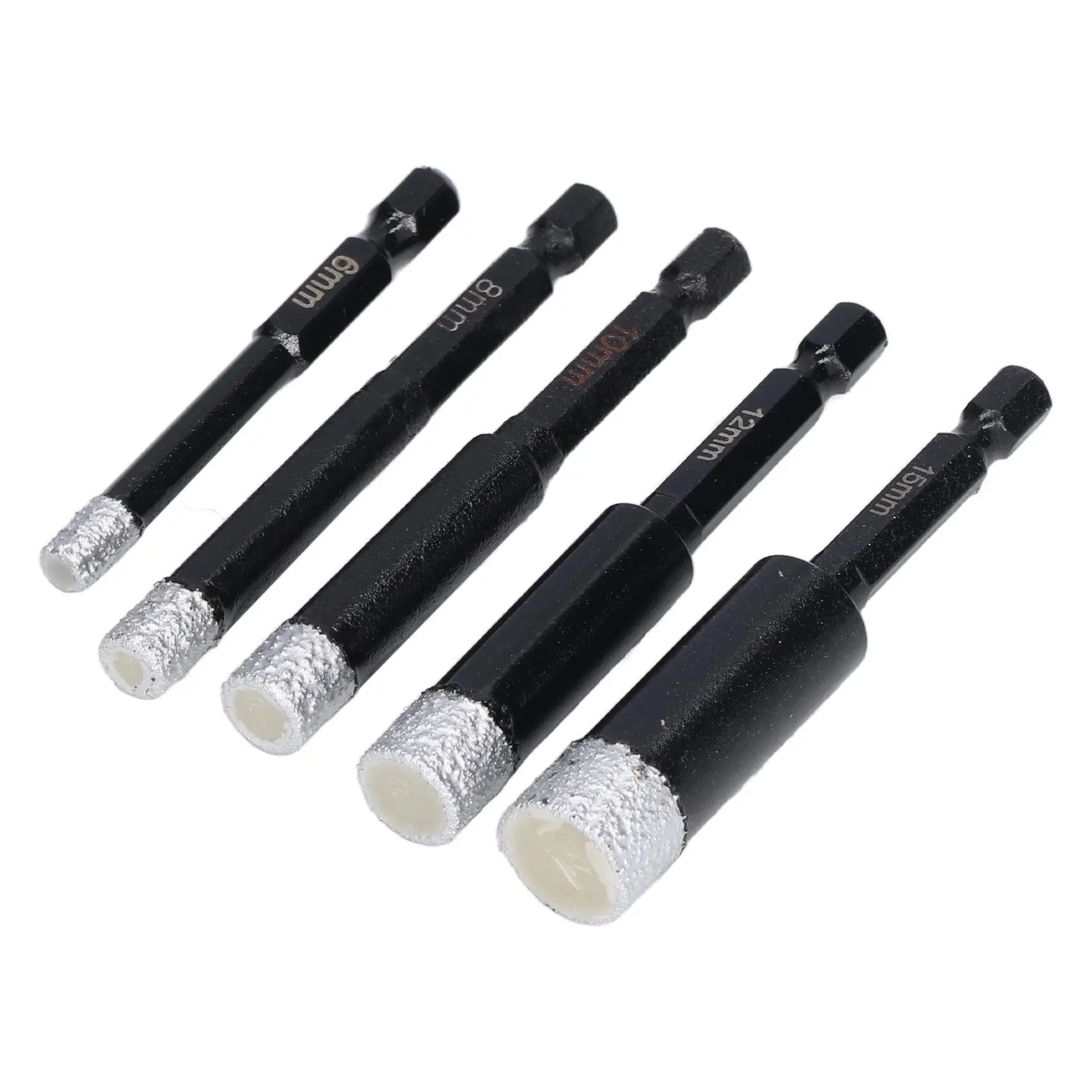 

5Pcs Hole Saw Set Hex Shank for Granite for ceramic Tiles Marble 6mm 8mm 10mm 12mm 15mm Power Tool Drill Bits