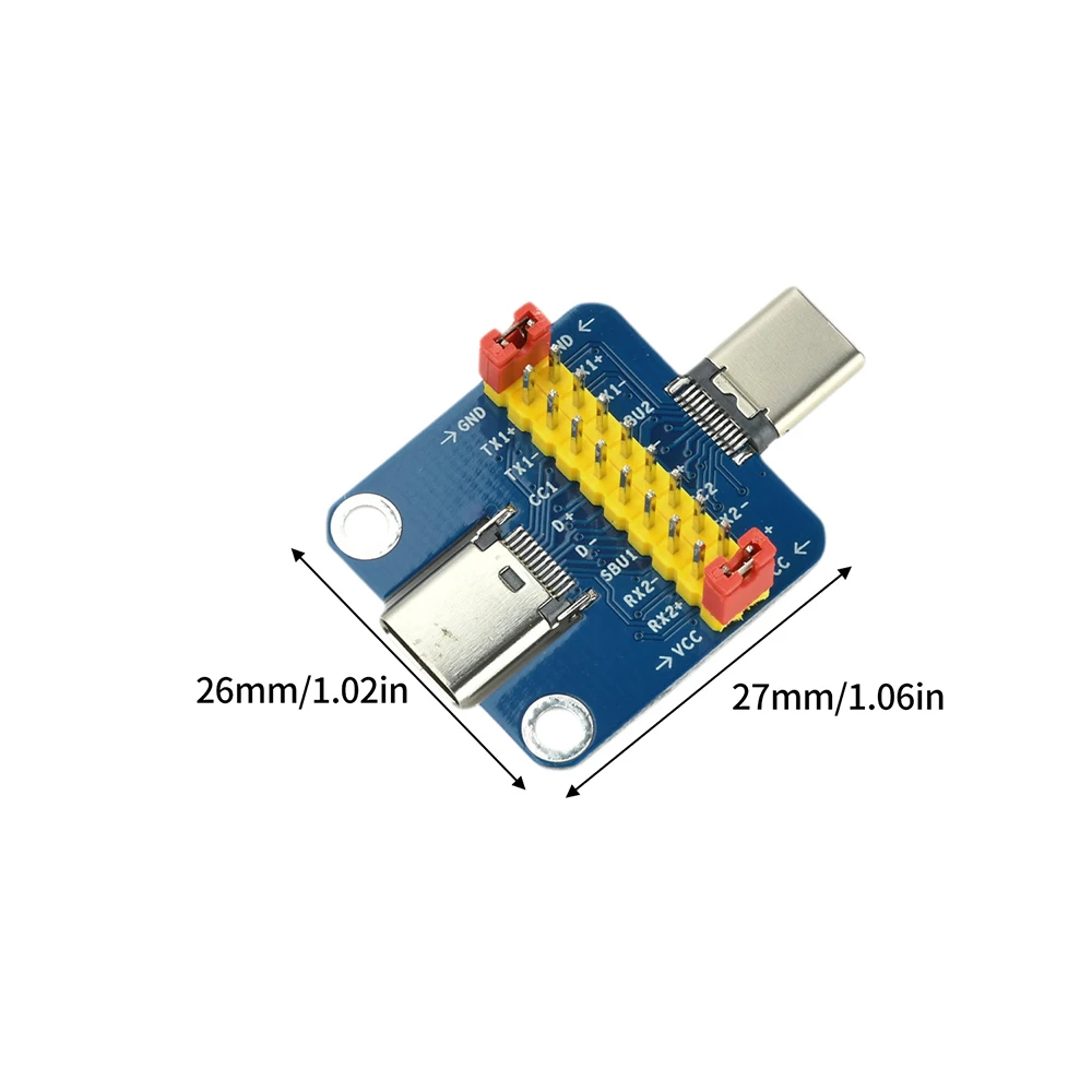 USB 3.1 Typ-C Stecker auf Buchse Test-PCB-Platine Typ C 2,54mm Steckverbinder Buchse für Datenkabel – Detail 8