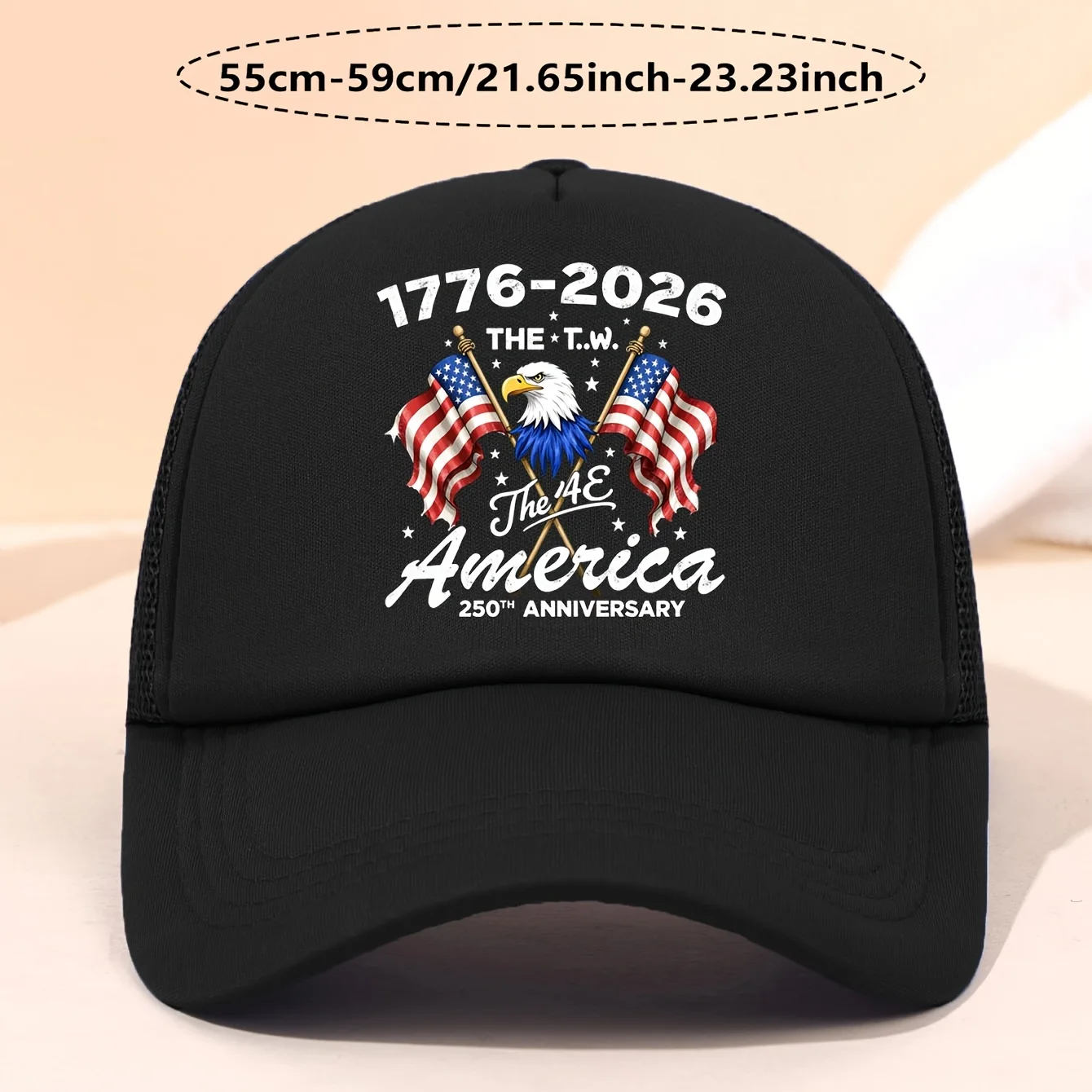 250Th Anniversary of USA Independence Trucker Cap - 1776-2026 Dual Flag Eagle Design Baseball Hat, Ideal for Year-Round Daily Us