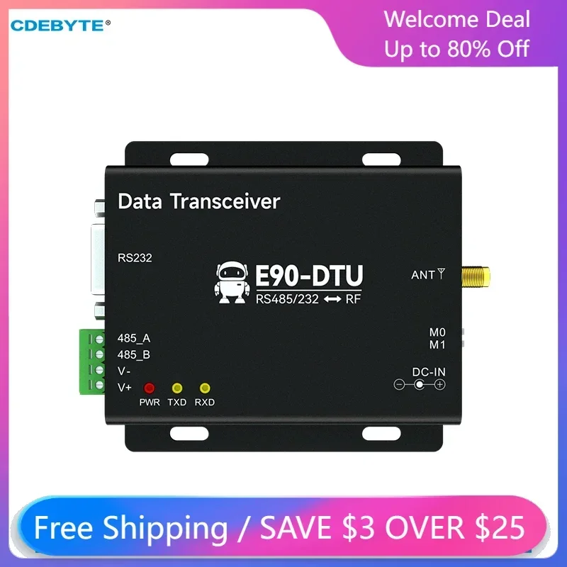 LoRa 868/915MHz RS232/RS485 Wireless Digital Radio Automatic Relay CDEBYTE E90-DTU(900SL33) 16KM 33dBm 2W RSSI Modbus Modem