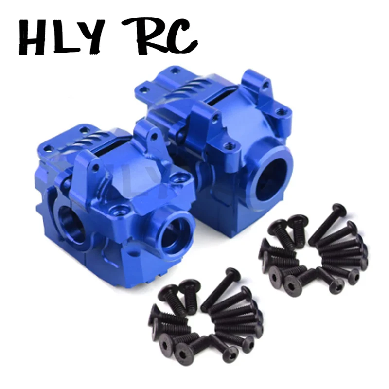 Aluminum Front & Rear Differential Housing Gearbox #6881 #6880 Upgrade Parts For RC Car Traxxas Rustler Hoss Slash Stampede 4x4