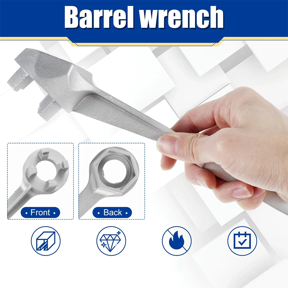 

Aluminum Bung Wrench for 5 10 15 20 30 55 Gallon Drums nut Tool Durable Drum Opener Suitable Water Fuel Oil Chemical