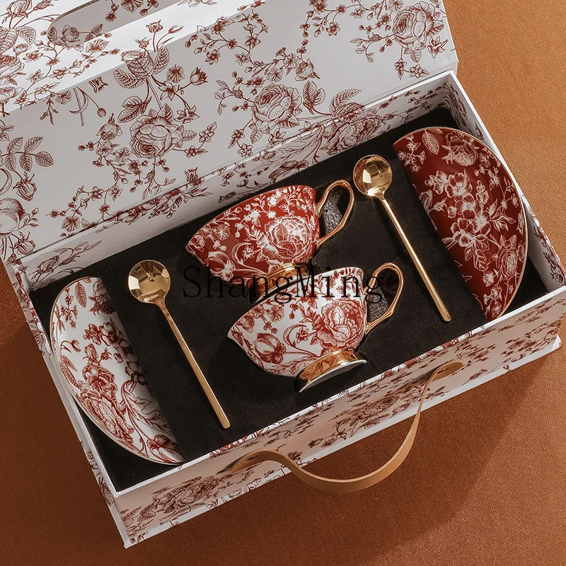 

XH exquisite souvenir bone china coffee cup saucer set creative water cup teacup high value teacup tea set