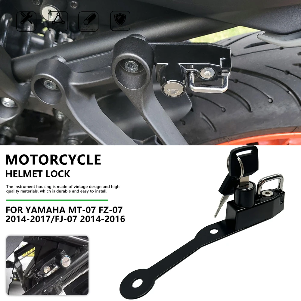 

Motorcycle Safety Helmet Lock For Yamaha MT-07 MT07 FZ-07 FJ-07 2014-2019 2018 2017 2016 2015 Helmet Anti-theft Lock Padlock