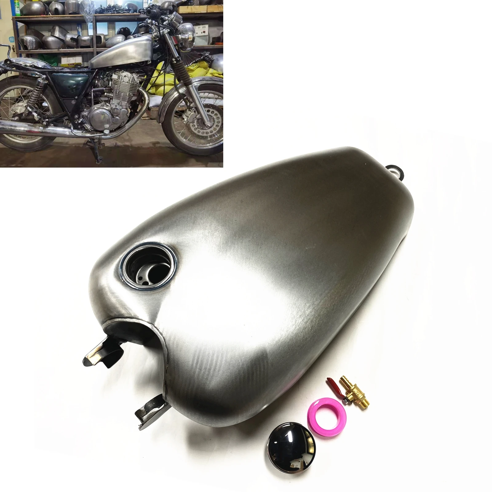 For Yamaha SR400.500 7L Petrol Gas Fuel Tank W/ Cap Switch Modified Motorcycle Motorbike Retro Oil Can